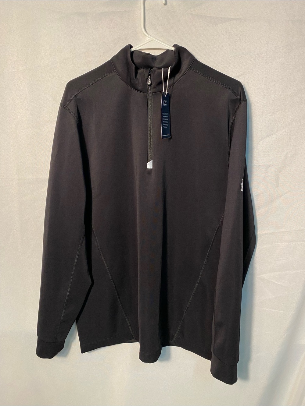 Cutter and Buck Men's Quarter-Zip Performance Pullover Jacket - Black NWT